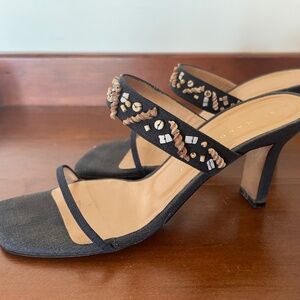 Elegant-Casual * RICHARD TYLER * Heeled Sandals * Size 38 * Black * So Summer!